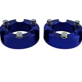 2x Front Billet Lift Strut Spacers, differential drop kit Blue