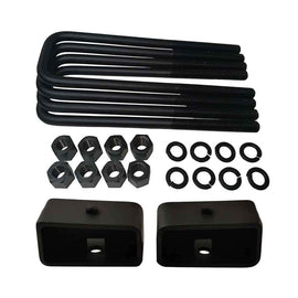 Chevrolet GMC 8-Lug K1500 K2500 K3500 Steel Lift Blocks and Square U-Bolts Kit UBRBST10-527 - 2.5 inch
