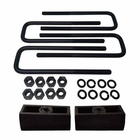 Chevrolet Suburban GMC Yukon 1500 6-Lug Cast Iron Lift Blocks and Square U-Bolts Kit UBRB12-416 - 2 inch
