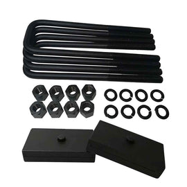 Nissan Titan 2WD 4WD Steel Lift Blocks and Square U-Bolts Kit UBRBST10-618 - 1 inch