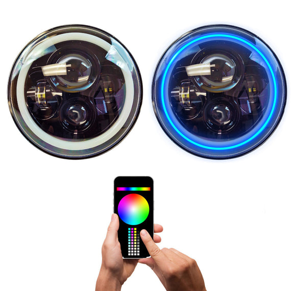 RGB LED Headlights 2x + App View