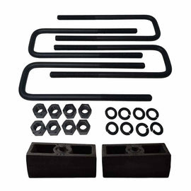 Chevrolet Suburban 2500 6-Lug 2WD Cast Iron Lift Blocks and Square U-Bolts Kit UBRB12-414 - 2 inch