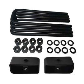 Universal Steel Lift Blocks and 12-Inch Square U-Bolts Kit UBRBST10-490 - 2 inch